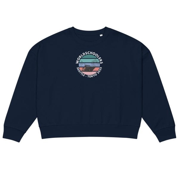 Women’s organic crew neck sweatshirt | White font | Seattle-Tokyo
