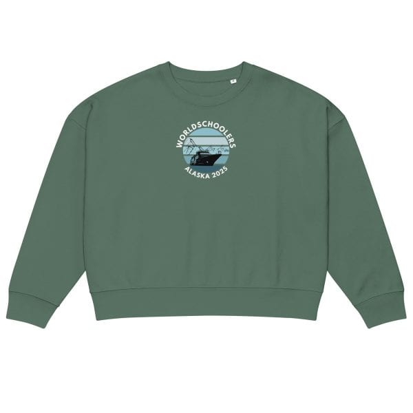 Women’s organic crew neck sweatshirt | White font | Alaska