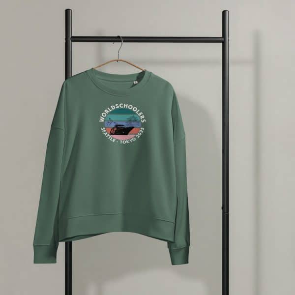 Women’s organic crew neck sweatshirt | Black font | Seattle-Tokyo