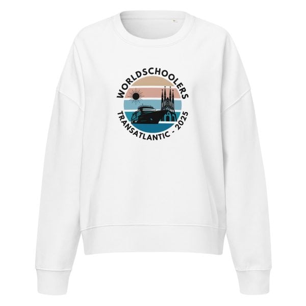 Women’s organic crew neck sweatshirt | Black Font | Transatlantic 2025