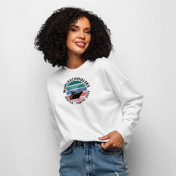 Women’s organic crew neck sweatshirt  | Black font | Seattle-Tokyo