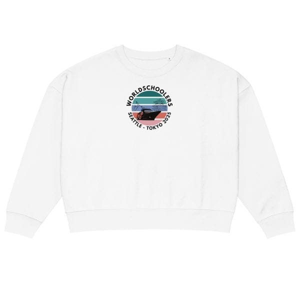 Women’s organic crew neck sweatshirt  | Black font | Seattle-Tokyo