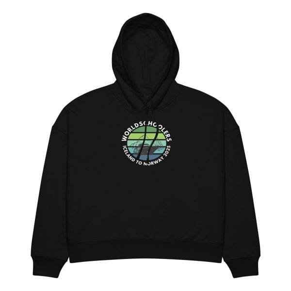 Women’s organic mid-weight hoodie | White Font | Iceland
