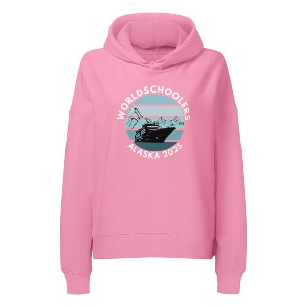 Women’s organic mid-weight hoodie | White Font | Alaska