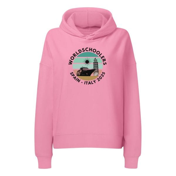 Women’s organic mid-weight hoodie | Black Font | Spain - Italy 2025