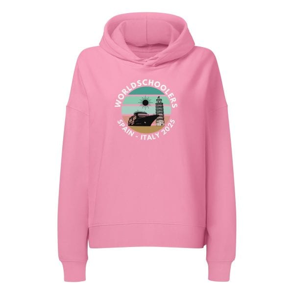 Women’s organic mid-weight hoodie | White Font | Spain - Italy 2025