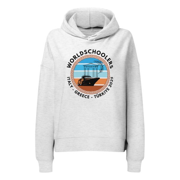 Women’s organic mid-weight hoodie | Black Font | Italy - Greece - Türkiye 2025