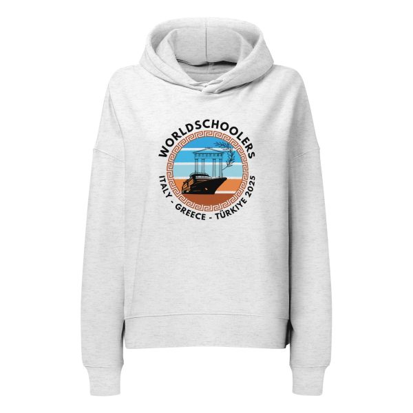 Women’s organic mid-weight hoodie | Black Font | Italy - Greece - Türkiye 2025