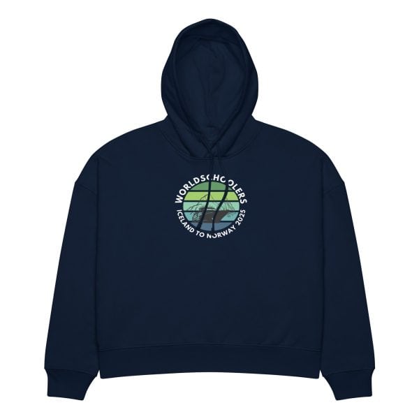 Women’s organic mid-weight hoodie | White Font | Iceland