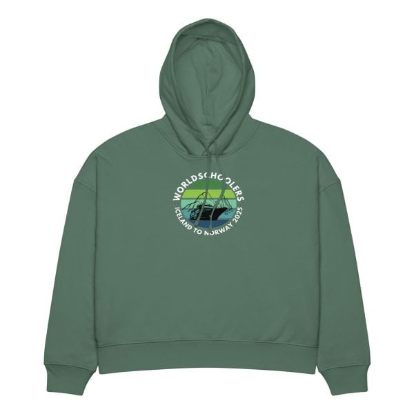 Women’s organic mid-weight hoodie | White Font | Iceland
