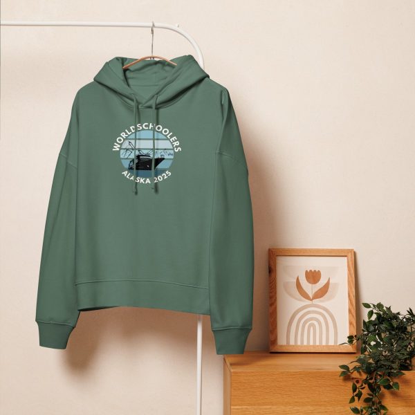Women’s organic mid-weight hoodie | White Font | Alaska