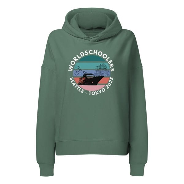 Women’s organic mid-weight hoodie | White font | Seattle-Tokyo