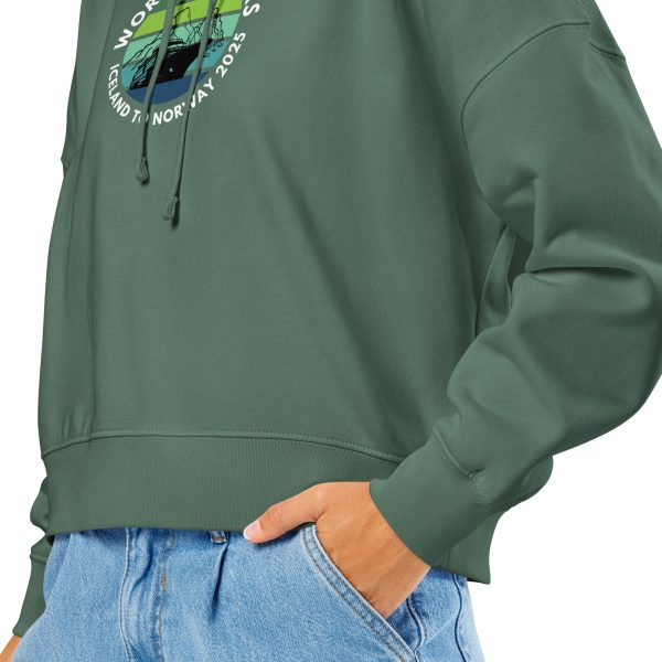 Women’s organic mid-weight hoodie | White Font | Iceland