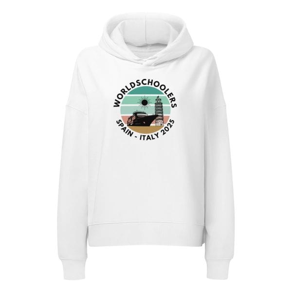 Women’s organic mid-weight hoodie | Black Font | Spain - Italy 2025