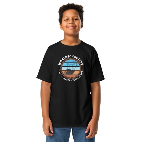 Youth classic tee | White Font | Italy - Greece - Türkiye 2025