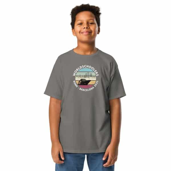 Youth classic tee | White Font | Rome - Barcelona 2025