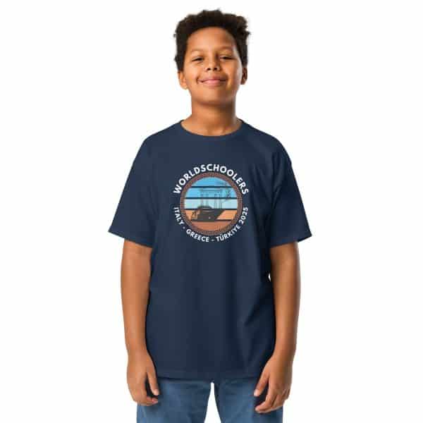 Youth classic tee | White Font | Italy - Greece - Türkiye 2025