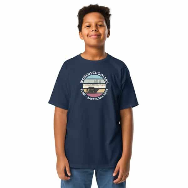 Youth classic tee | White Font | Rome - Barcelona 2025