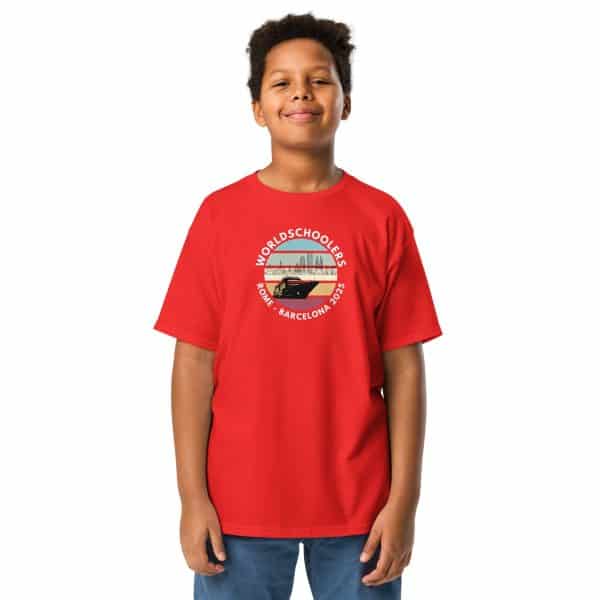Youth classic tee | White Font | Rome - Barcelona 2025