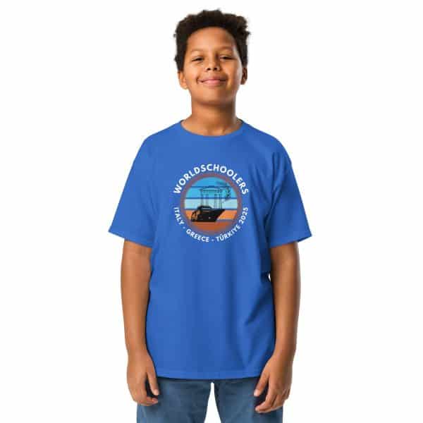 Youth classic tee | White Font | Italy - Greece - Türkiye 2025