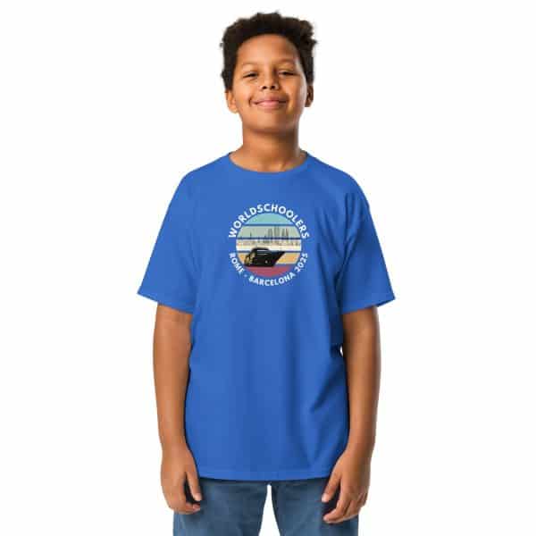 Youth classic tee | White Font | Rome - Barcelona 2025