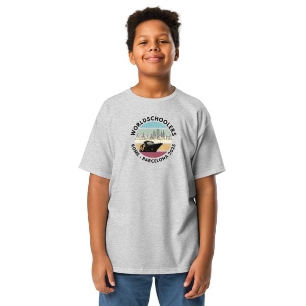 Youth classic tee | Black Font | Rome - Barcelona 2025