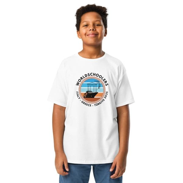 Youth classic tee | Black Font | Italy - Greece - Türkiye 2025