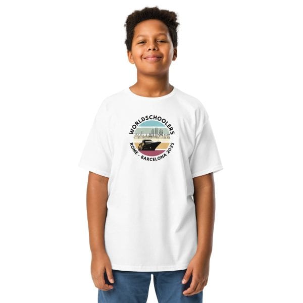 Youth classic tee | Black Font | Rome - Barcelona 2025