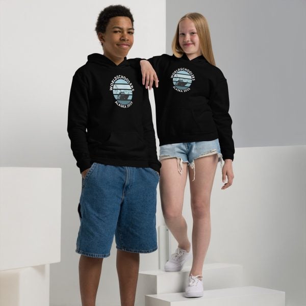 Youth heavy blend hoodie | White Font | Alaska
