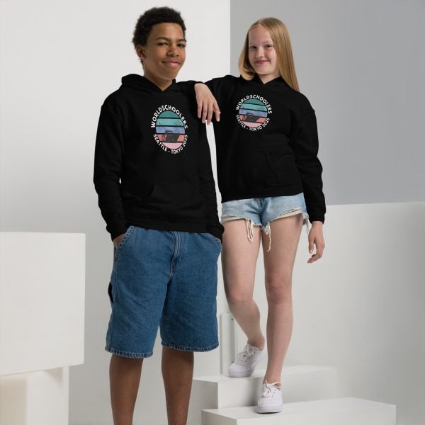 Youth heavy blend hoodie | White font | Seattle-Tokyo