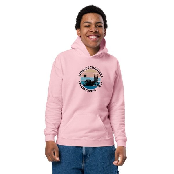 Youth heavy blend hoodie | Black Font | Transatlantic 2025
