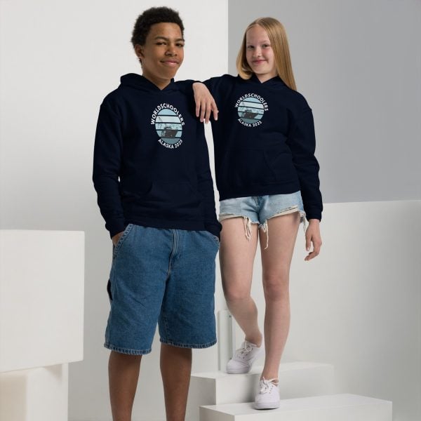 Youth heavy blend hoodie | White Font | Alaska