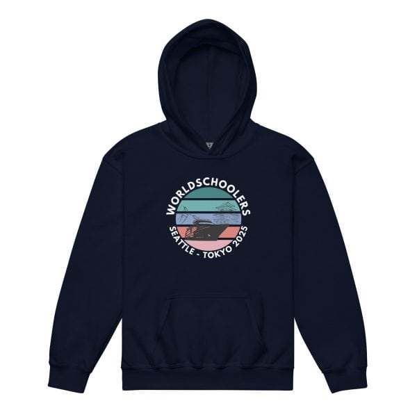 Youth heavy blend hoodie | White font | Seattle-Tokyo
