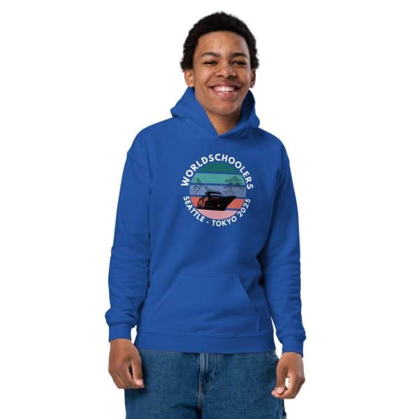 Youth heavy blend hoodie | White font | Seattle-Tokyo