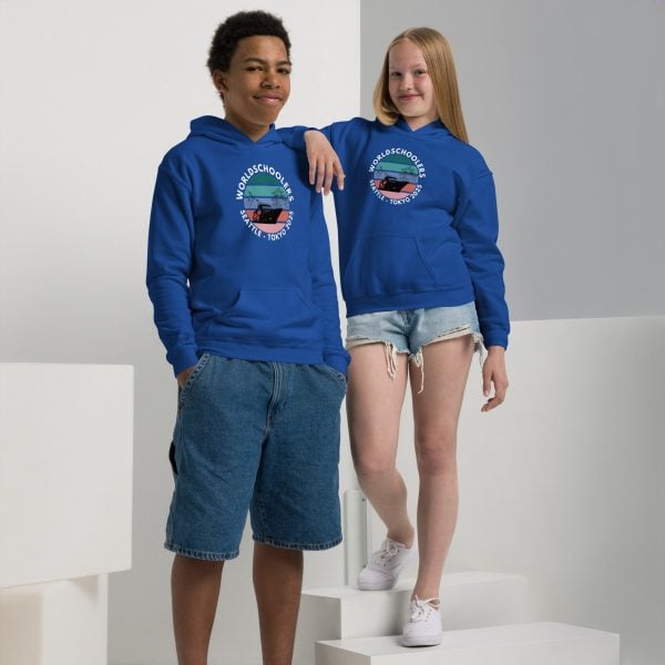 Youth heavy blend hoodie | White font | Seattle-Tokyo