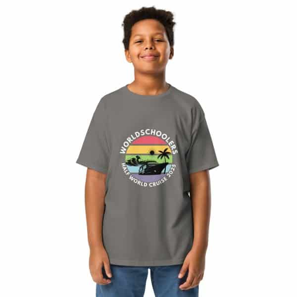 Half World Cruise 2025 | White Font | Youth Classic Tee