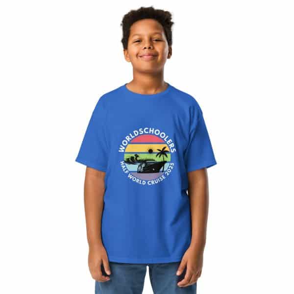 Half World Cruise 2025 | White Font | Youth Classic Tee