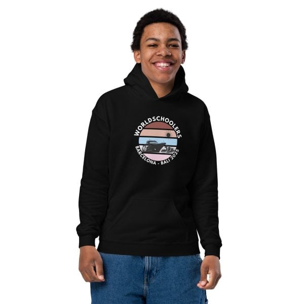 Barcelona - Bali 2025 | White Font | Youth Hoodie