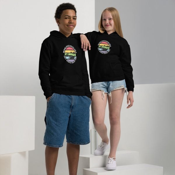 Half World Cruise 2025 | White Font | Youth Hoodie