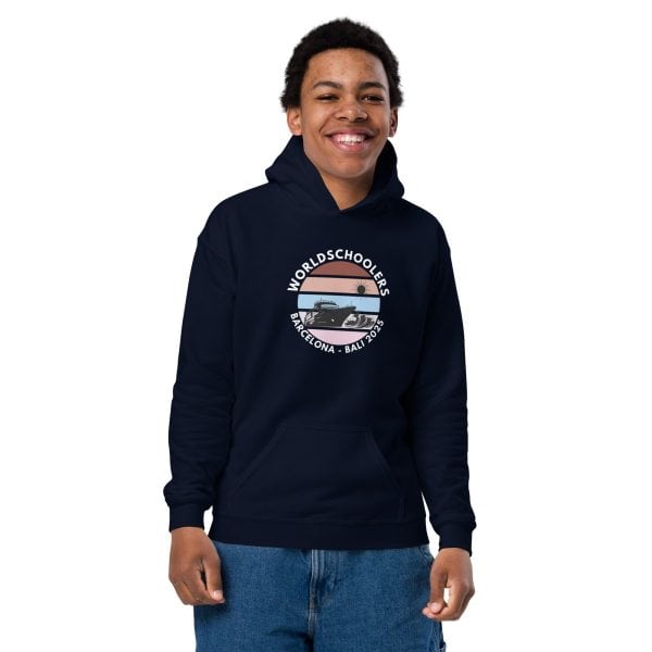 Barcelona - Bali 2025 | White Font | Youth Hoodie