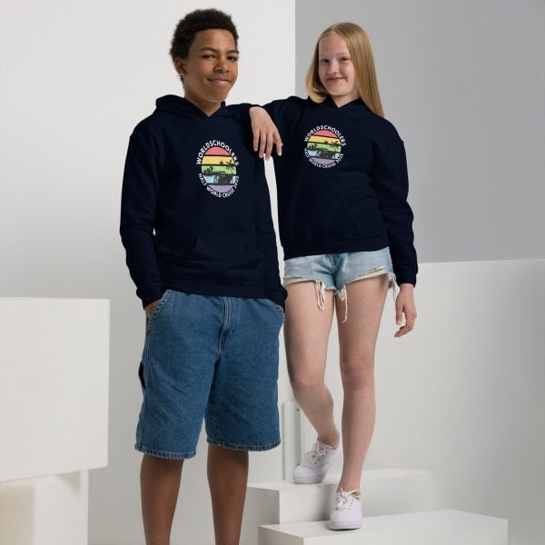 Half World Cruise 2025 | White Font | Youth Hoodie