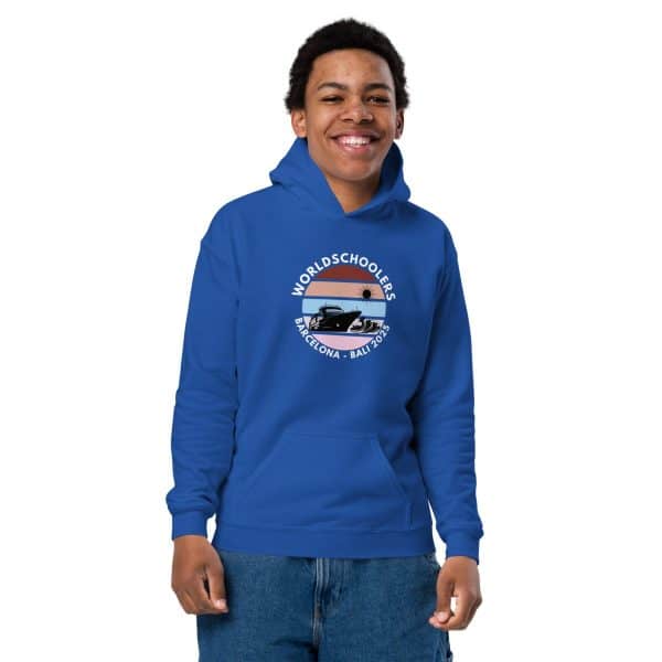 Barcelona - Bali 2025 | White Font | Youth Hoodie
